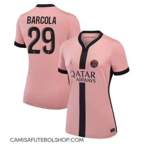 Camisa de time de futebol Paris Saint-Germain Bradley Barcola #29 Replicas 3º Equipamento Feminina 2024-25 Manga Curta